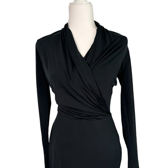 Allsaints Tame Dress Black Size‎ Small Faux Wrap Assymetrical Hem - Picture 8 of 12